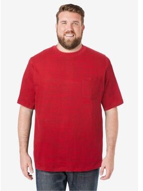 Men's Red Marl Short-Sleeve Crewneck Pocket Tee